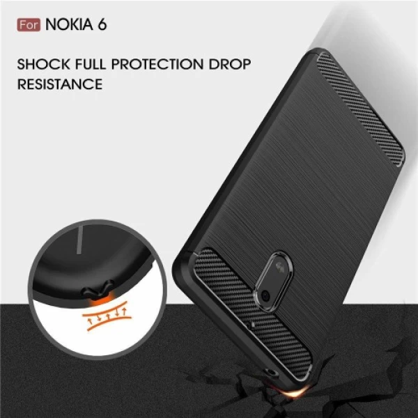 قاب محافظ ژله ای نوکیا Nokia 6 Fiber Carbon Rugged Armor