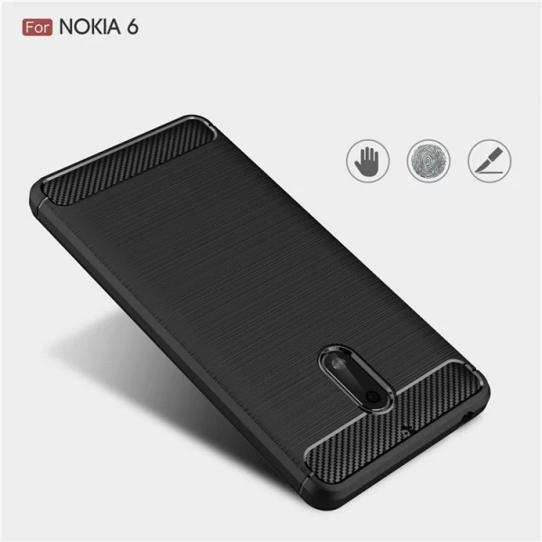 قاب محافظ ژله ای نوکیا Nokia 6 Fiber Carbon Rugged Armor