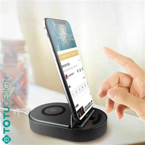 شارژر وایرلس و داک شارژ توتو TOTU AC1530 Desktop bracket charger