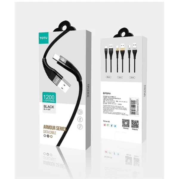 کابل لایتنینگ 120 سانتی متری توتو TOTU BLA-031 Armour Data Cable