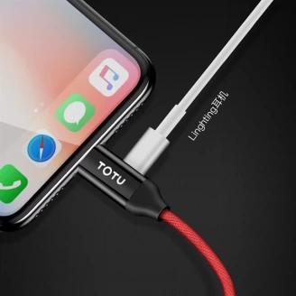 کابل تبدیل لایتنینگ اتصال همزمان هندزفری و شارژر TOTU BLA-032