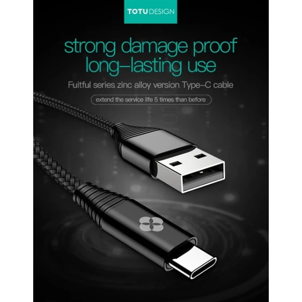 کابل شارژ کنفی Type C توتو TOTU LI22 Fruitful Data Charging Cable