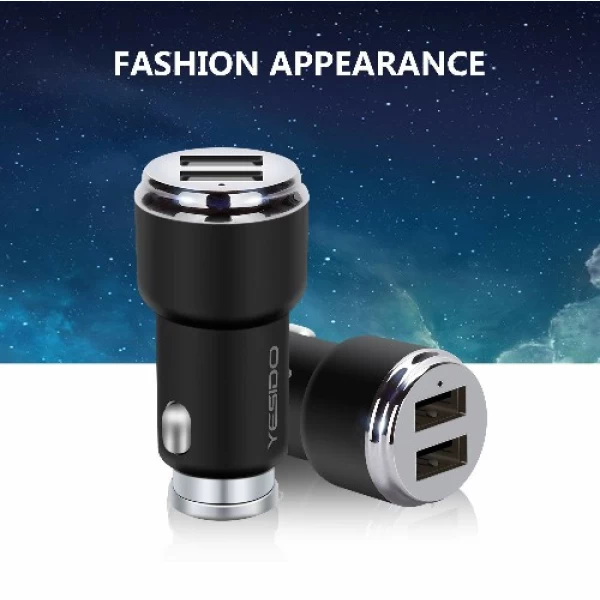 شارژر فندکی اتومبیل 2 پورت یسیدو Yesido Y23 با کابل میکرو یو اس بی