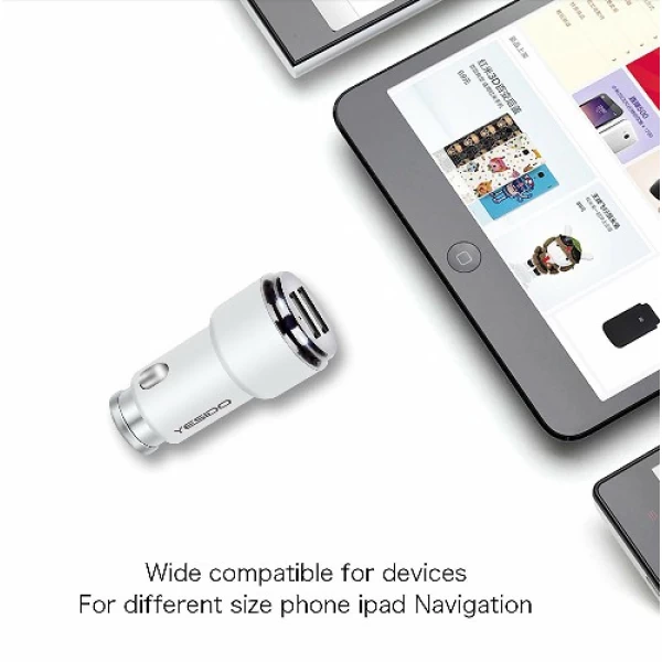 شارژر فندکی اتومبیل 2 پورت یسیدو Yesido Y23 با کابل میکرو یو اس بی
