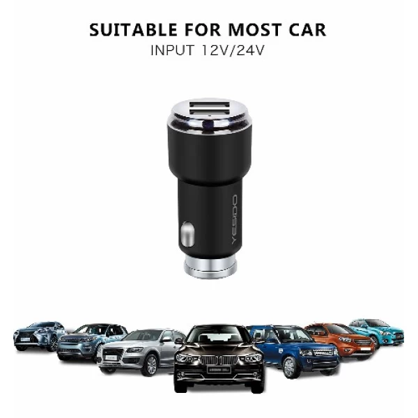 شارژر فندکی اتومبیل 2 پورت یسیدو Yesido Y23 با کابل میکرو یو اس بی