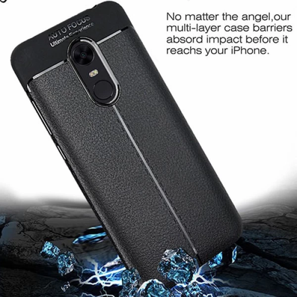 قاب محافظ ژله ای طرح چرم Xiaomi Redmi 5 Plus/Note 5 مدل Auto Focus