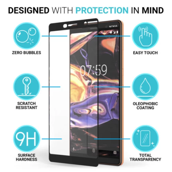 گلس تمام صفحه Nokia 7 Plus Buff Full Glass Screen Protector