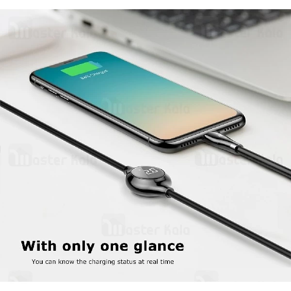 کابل لایتنینگ بیسوس Baseus Big Eye Digital display CALEYE-01 دارای نمایشگر دیجیتال