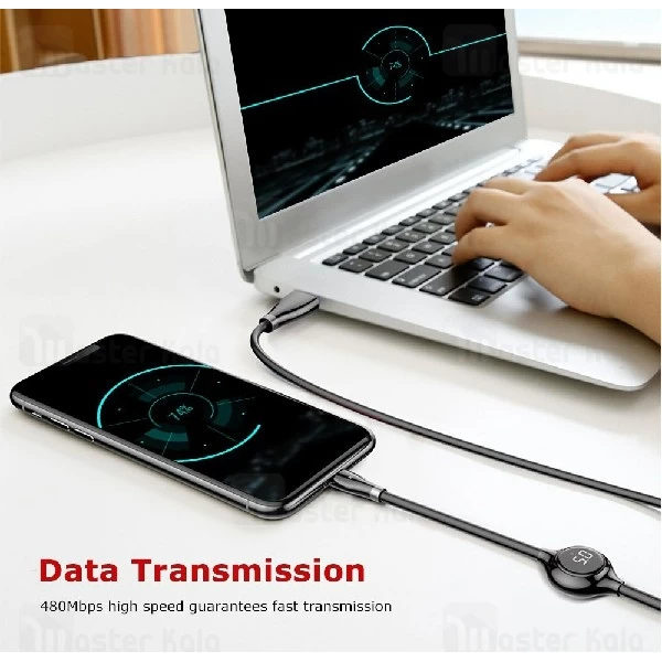 کابل لایتنینگ بیسوس Baseus Big Eye Digital display CALEYE-01 دارای نمایشگر دیجیتال