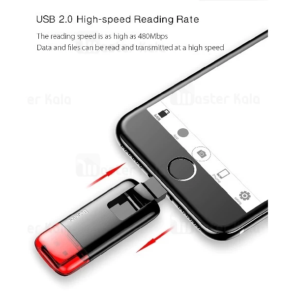 فلش مموری آیفون و اندروید 32 گیگابایت بیسوس Baseus Red Obsidian Z1 ACZ1-A19