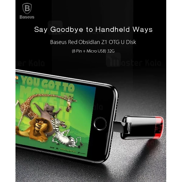 فلش مموری آیفون و اندروید 32 گیگابایت بیسوس Baseus Red Obsidian Z1 ACZ1-A19