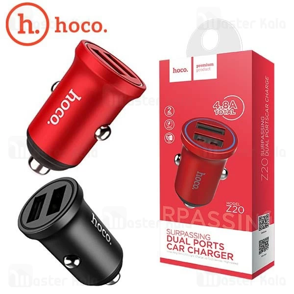 شارژر فندکی 2 پورت هوکو HOCO Z20 Car Charger توان 24 وات