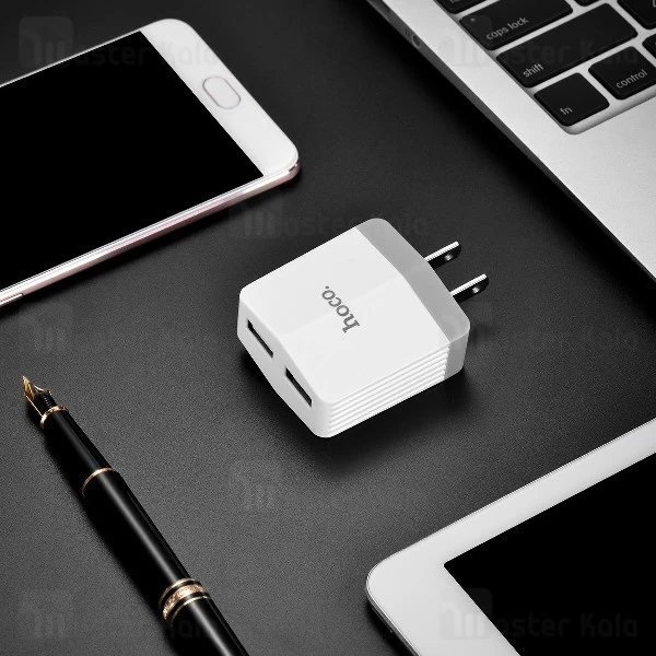 شارژر دیواری دو پورت 3.4 آمپر هوکو Hoco C13B Dual USB Charger
