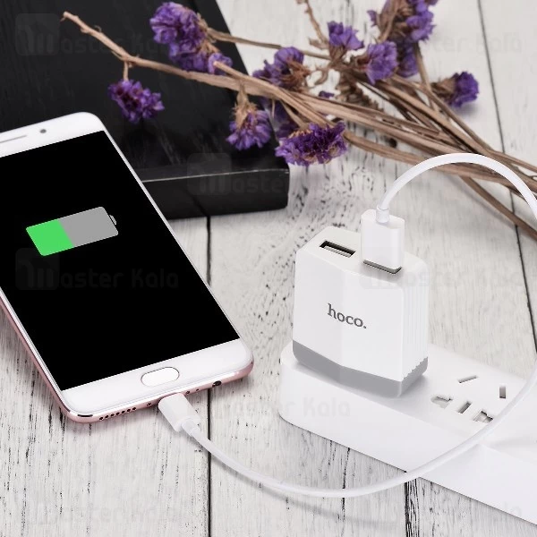 شارژر دیواری دو پورت 3.4 آمپر هوکو Hoco C13B Dual USB Charger