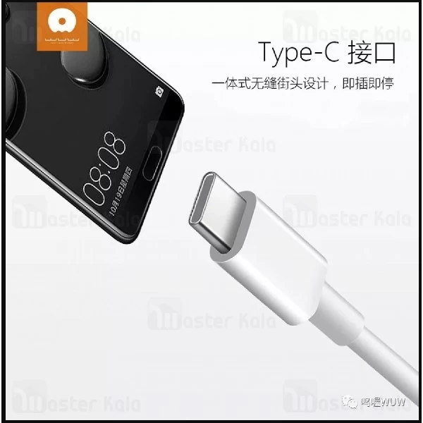 هندزفری سیمی اپل WUW R24 EarPods با کانکتور Type-C