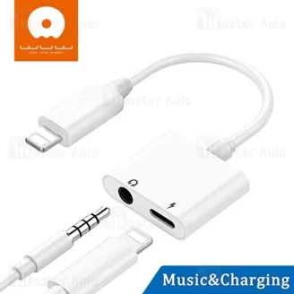 کابل تبدیل لایتنینگ اتصال همزمان هندزفری و شارژر WUW X89