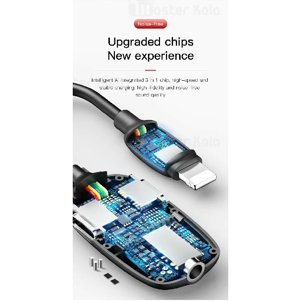 کابل تبدیل لایتنینگ اتصال همزمان هندزفری و شارژر Baseus Audio Converter CALL51-01