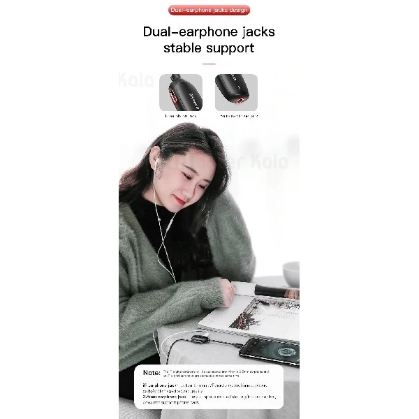 کابل تبدیل لایتنینگ اتصال همزمان هندزفری و شارژر Baseus Audio Converter CALL51-01