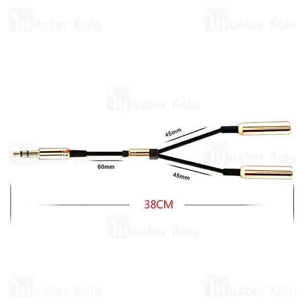 کابل تبدیل 1 به 2 AUX ارلدام Earldom ET-AUX201 به طول 40 سانتی متر