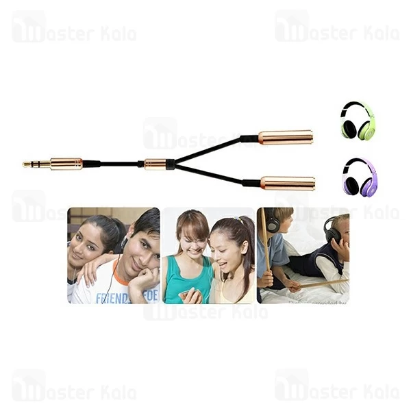 کابل تبدیل 1 به 2 AUX ارلدام Earldom ET-AUX201 به طول 40 سانتی متر