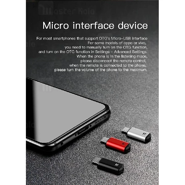 ریموت هوشمند Micro USB بیسوس Baseus Phone Remote Control ACMR03-01