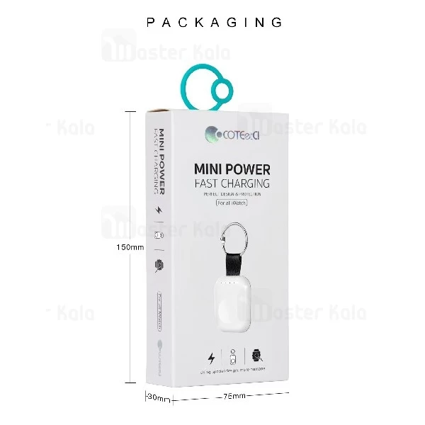 پاوربانک وایرلس 700 میلی آمپر Coteetci PB5120 Mini Power مخصوص اپل واچ