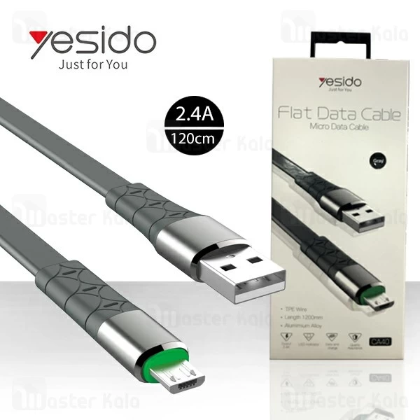 کابل میکرو یو اس بی یسیدو Yesido CA40 Flat Data Cable توان 2.4 آمپر