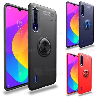 قاب ژله ای طرح چرم انگشتی Xiaomi Mi CC9 / Mi 9 Lite AutoFocus Magnetic Ring
