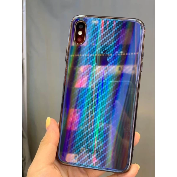 قاب لیزری رنگین کمانی آیفون Apple iPhone X / XS Aurora Laser Fiber Case