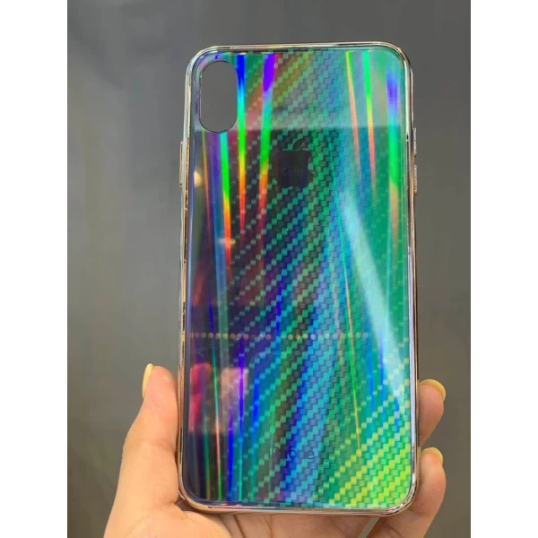 قاب لیزری رنگین کمانی آیفون Apple iPhone X / XS Aurora Laser Fiber Case