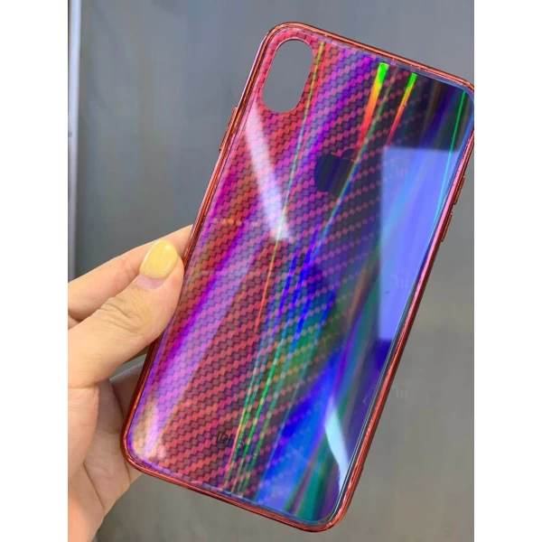 قاب لیزری رنگین کمانی آیفون Apple iPhone X / XS Aurora Laser Fiber Case