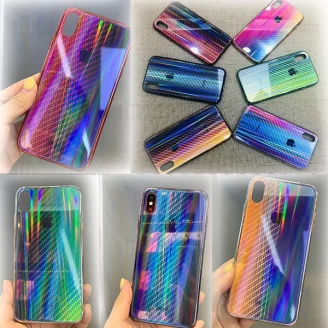 قاب لیزری رنگین کمانی آیفون Apple iPhone XS Max Aurora Laser Fiber Case