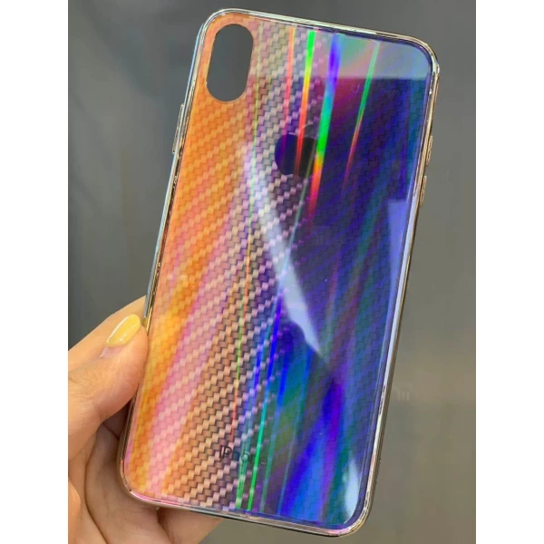 قاب لیزری رنگین کمانی آیفون Apple iPhone X / XS Aurora Laser Fiber Case