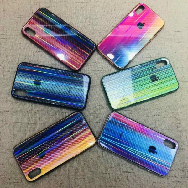 قاب لیزری رنگین کمانی آیفون Apple iPhone X / XS Aurora Laser Fiber Case