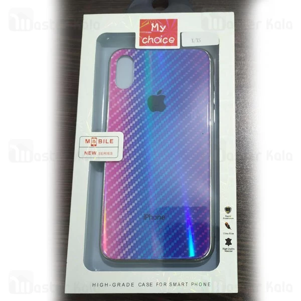 قاب لیزری رنگین کمانی آیفون Apple iPhone X / XS Aurora Laser Fiber Case