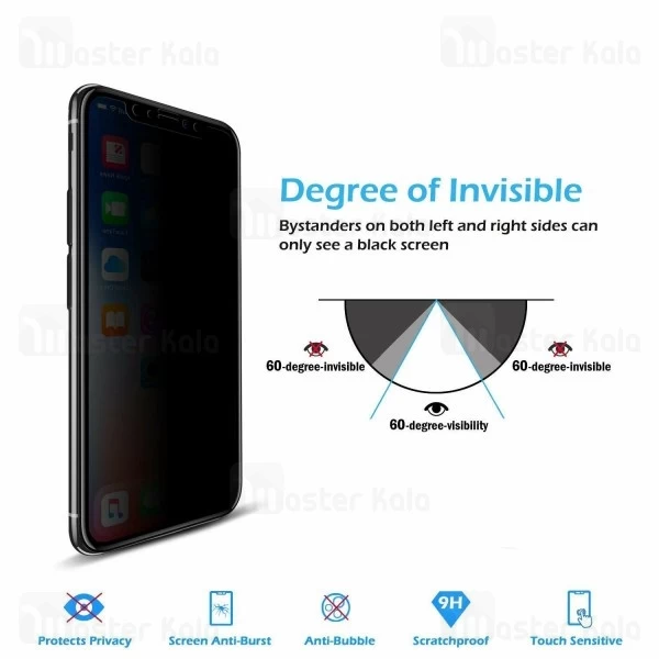 گلس حریم شخصی تتمام صفحه مام چسب سامسونگ Huawei Y9 2019 / Honor 8X Privacy Mocol New