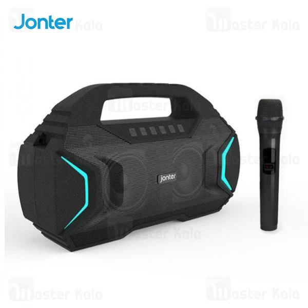 اسپیکر بلوتوث جانتر Jonter M100 Karaoke IPX5 رم و فلش خور همراه با میکروفون