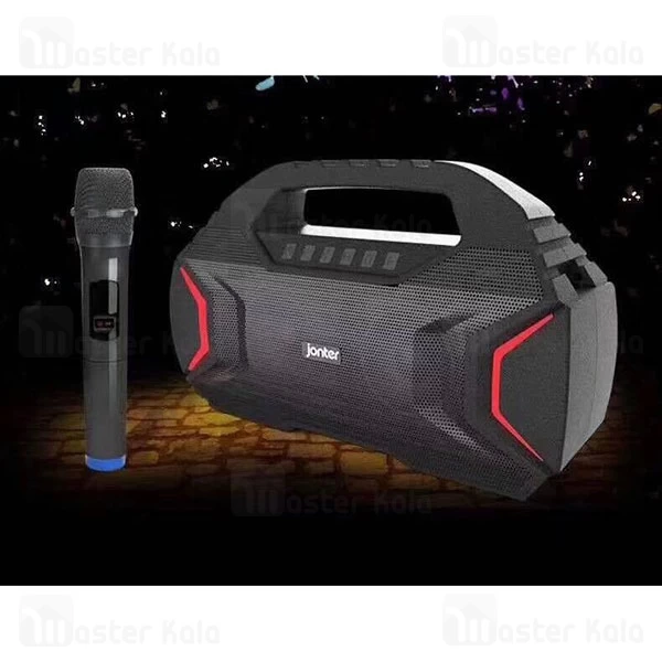 اسپیکر بلوتوث جانتر Jonter M100 Karaoke IPX5 رم و فلش خور همراه با میکروفون