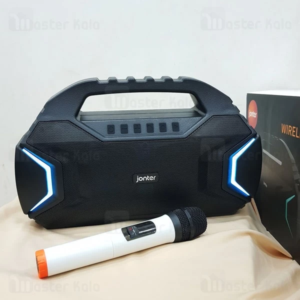 اسپیکر بلوتوث جانتر Jonter M100 Karaoke IPX5 رم و فلش خور همراه با میکروفون