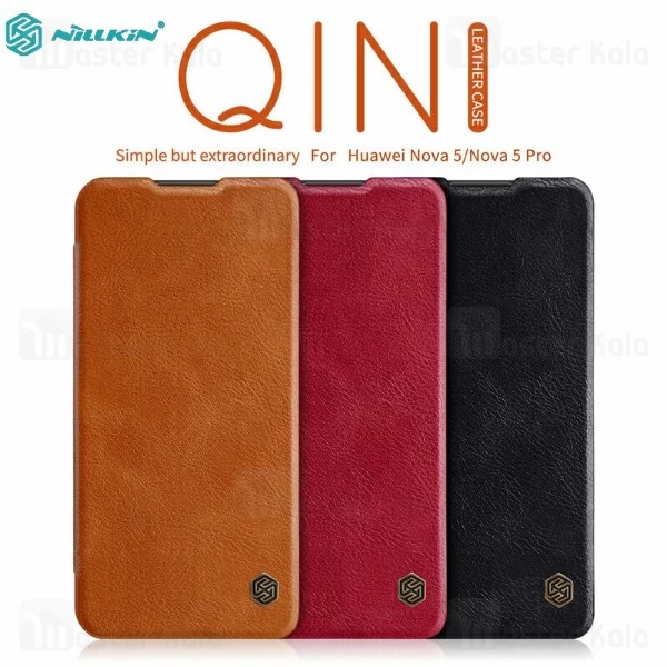 کیف چرمی نیلکین هواوی Huawei Nova 5 / 5 Pro Nillkin Qin Leather Case