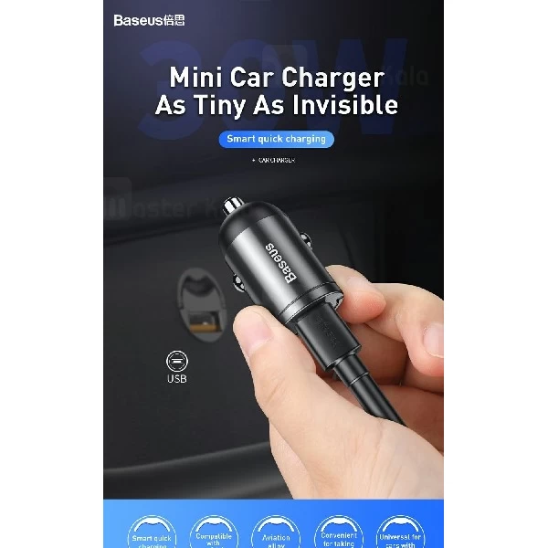 شارژر فندکی فست شارژ بیسوس BASEUS Tiny Star QC3.0 Car Charger VCHX-A0G توان 5 آمپر