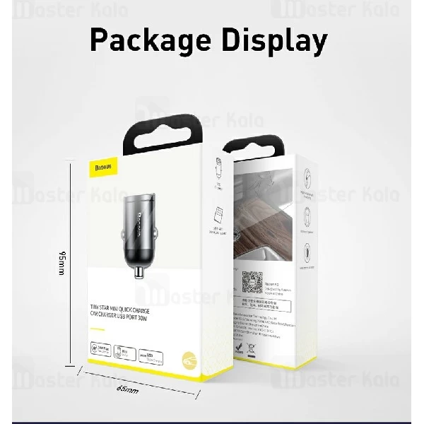 شارژر فندکی فست شارژ بیسوس BASEUS Tiny Star QC3.0 Car Charger VCHX-A0G توان 5 آمپر