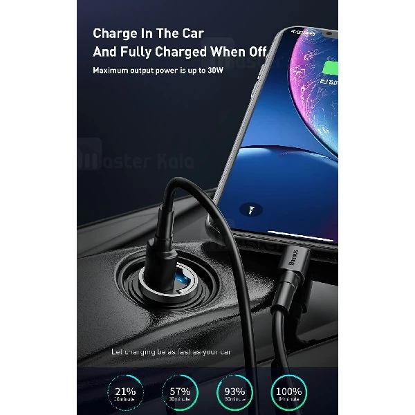 شارژر فندکی فست شارژ بیسوس BASEUS Tiny Star QC3.0 Car Charger VCHX-A0G توان 5 آمپر