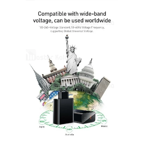 شارژر دیواری هوشمند فست شارژ بیسوس Baseus Speed PPS smart shutdown CCFSEU907-01 توان 5 آمپر