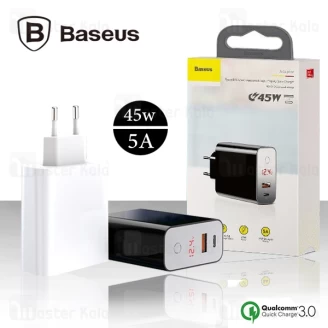 شارژر دیواری هوشمند فست شارژ قطع کن و تایمر دار Baseus Speed PPS Smart Shutdown CCFSEU907-01 5A