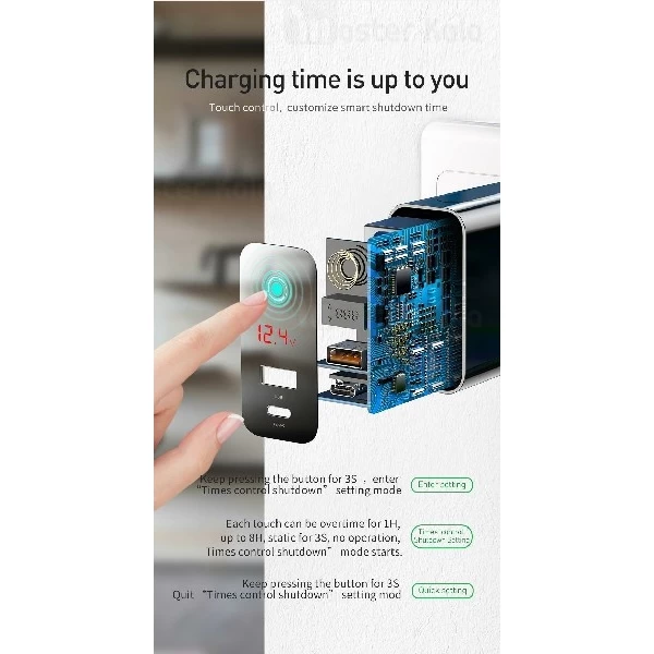 شارژر دیواری هوشمند فست شارژ بیسوس Baseus Speed PPS smart shutdown CCFSEU907-01 توان 5 آمپر