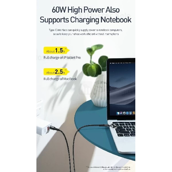 کابل Type C به Type C دو کاره بیسوس Baseus Twins 2 in 1 CATLYW-01 توان 60 وات