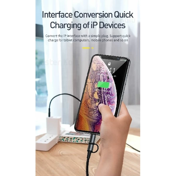 کابل Type C به Type C دو کاره بیسوس Baseus Twins 2 in 1 CATLYW-01 توان 60 وات