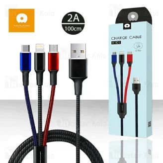 کابل سه سر WUW X101 3 in 1 Charge Cable توان 2 آمپر
