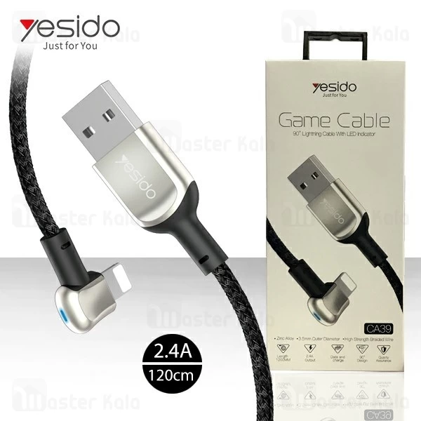 کابل لایتنینگ یسیدو Yesido CA39 Game Cable توان 2.4 آمپر